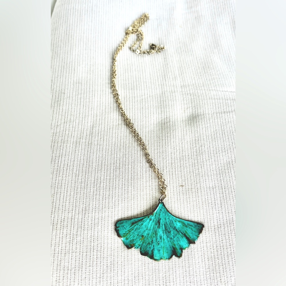 Electroplated Ginkgo Leaf Necklace
